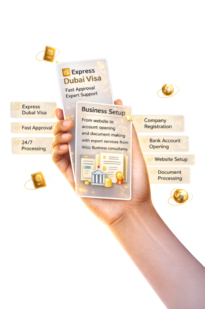 Express Dubai Visa and Business Setup services from Allizz Business Consultancy with fast approval and expert support
